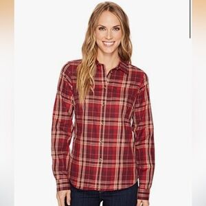 Fjällräven Övik burgundy Women's Outdoor Flannel Blouse Size Small